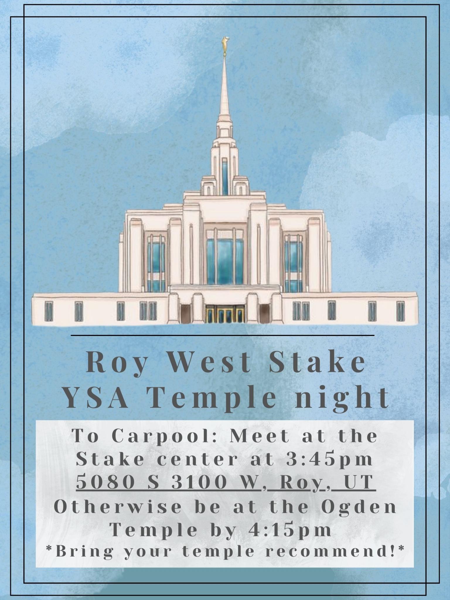 Roy West Stake YSA